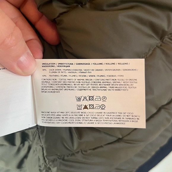 Alaskan Padded Duck Down Italian Wool Blend Melton Blue Overshirt Size Large - Picture 12 of 13